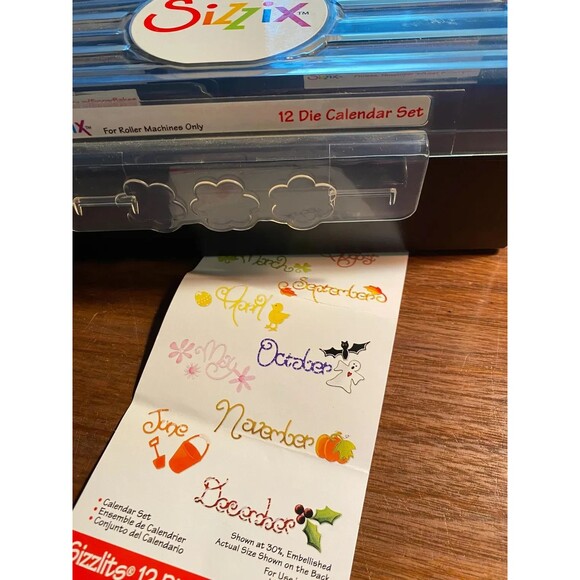 Sizzix Sizzlits Medium Cutting Dies, Calendar Months, COMPLETE + MINT 12 Months - Picture 5 of 6